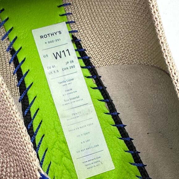 ROTHY'S The Point Driftwood Ecru Tan Beige Neutral Flat Sz 11 $145 - Picture 8 of 8